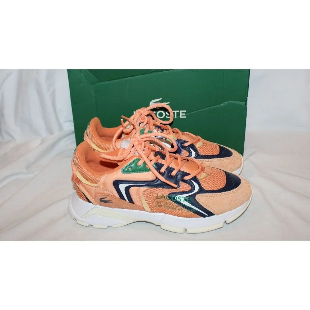 Lacoste L003 Neo 224 2 SMA Chunky Runner Sneaker Orange Navy Men US 9 EU 42